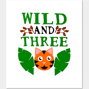 Wild and Three, 3rd Birthday Design, Third Birthday Posters and Art